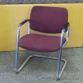 Burgundy Paperclip Guest Side Chair with Arms